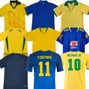 Retro Brazilië Voetbalshirts Topkwaliteit 1994 1988 1998 2000 2002 2004 2006 ROMARIO RONALDINHO RIVALDO KAKA 94 98 00 02 06 Voetbal