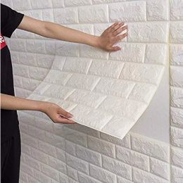 Retro Brick Pattern Self-adhesive Wallpaper PVC Waterproof Wall Stickers 3D Room Decor 1-10pcs 70cmX1m Home Decorations Modern