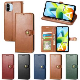 Retro buckle Wallet Leather Cases Fotoframe kaartsleuven voor Samsung A04E A14 4G A54 5G Redmi A1 Plus Opmerking 9 10 11 12 Pro 10A 10C POCO M4 X4