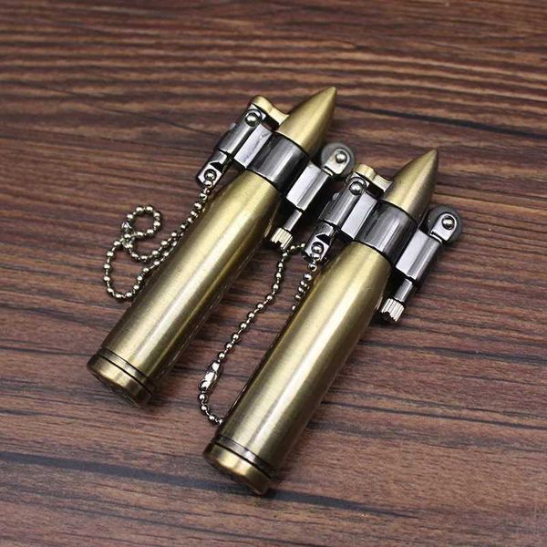 Briquet à Kerosene avec meule à balles rétro, porte-clés en métal, briquets à cigares, accessoires pour fumer, Gadget, cadeau pour hommes