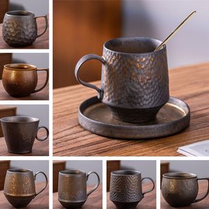 Retro Céramique Tasse de lait de café Tasse de tasse de rust tasses vitrées