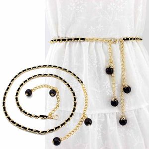 Retro Ketting Riemen Vrouwen Taillebanden All Match Multilayer Long Tassel Party Sieraden Jurk Taille Riemen Pearl