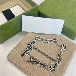 Retro kettingarmband kleurloos 925 zilver in elkaar grijpende modeontwerper eenvoudig gemaakt oud stel sieraden geschenk prachtige doosverpakking