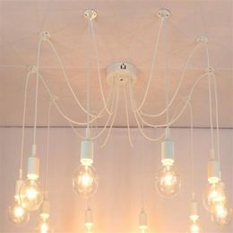 Lámpara de araña retro E26 E27 lámpara de araña colgante portalámparas Edison lámparas de iluminación diy accesorios de linternas cable de mensajero excluye bul277h