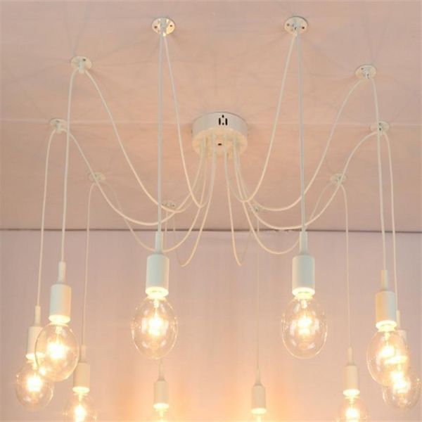 Candelabro retro E26 E27 lámpara de araña portalámparas colgante Edison lámparas de iluminación diy accesorios de linternas cable de mensajero excluye bul245r