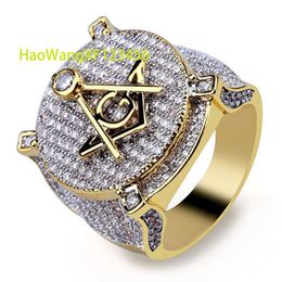 Retro Charm Masonic Crystal ring Masonic Symbol AG Templar Masonic Hip Hop Punk fidget ring Etherische Handgemaakte ring