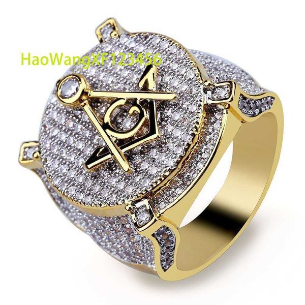 Anillo de cristal masónico con dije Retro, símbolo masónico A G Templario masónico Hip Hop Punk, anillo etérico hecho a mano