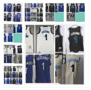 Retro goedkope basketbalkwaliteit Witte Penny Hardaway Tracy 1 McGrady Jerseys Blue Black Man Kinder Jeugd