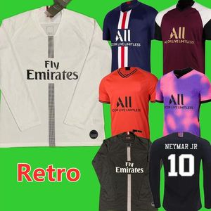 Retro Classic 17 18 19 2021 Jerseys de football Verratti di Maria Lavezzi Draxler Cavani Kimpembe Mbappe T.Silva Dani Alves Matudidi Lucas Shirt Football Men T.Silva 989