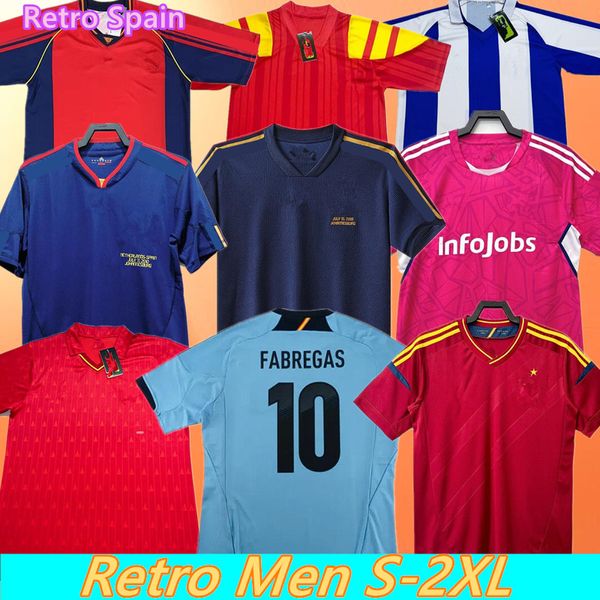 Rétro classique 1994 manches courtes Espagne 2010 2012 maillots de football PUYOL CASILLAS FABREGAS RAUL LUIS ENRIQUE TORRES DAVID VILLA RAMOS A.INIESTA maillot de football