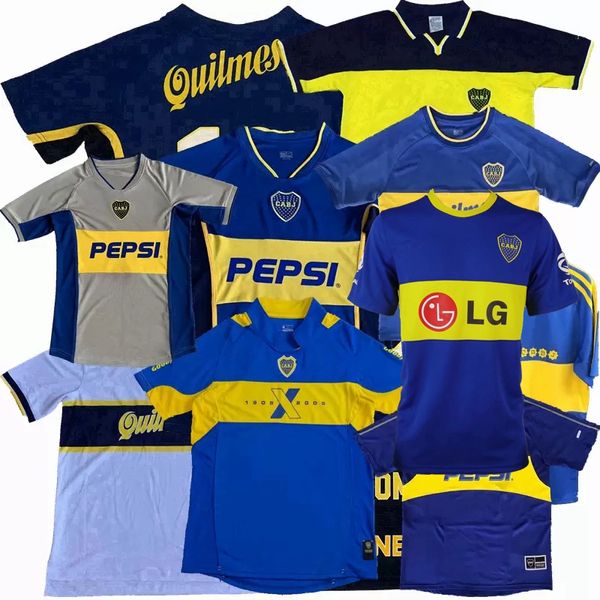 Maillots de football rétro classiques Boca juniors 1981 1995 96 97 98 99 2000 2001 2002 03 04 2005 06 2009 2010 11 12 ROMAN PALERMO RIQUELME MARADONA maillot de football