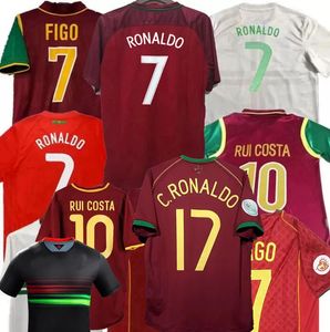 Rétro classique 1998 1999 maillots de football RONALDO 2000 2002 2004 2006 2012 16 18 Portugal PAULETA RUI COSTA FIGO J.MOUTINHO NANI PEPE QUARESMA Maillot de football portugais