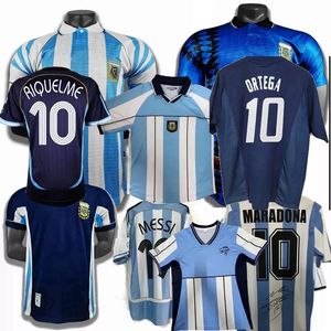 Maillots de football de l'équipe nationale d'Argentine rétro classique 1994 1996 1998 2000 2001 2002 2006 2010 18 ORTEGA MARADONA CRESPO BATISTUTA RIQUELME SIMEONE maillot de football