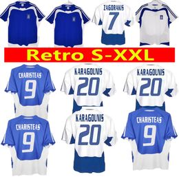 Rétro classique 2004 Grèce maillots de football homme t-shirts Charisteas Tsiartas Nikolaidis Zagorakis Karagounis équipe nationale maillot de football à domicile