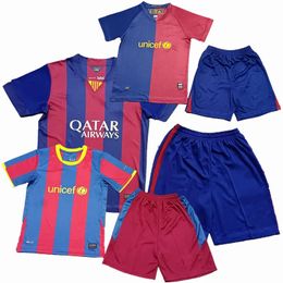 Retro klassieker 2008 09 2010 2011 2014 15 Barcelonas PUYOL A.INIESTA XAVI Neymar voetbalshirts I.RAKITIC PIQUE MASCHERANO kinderen Jongens meisjes sets voetbalshirt