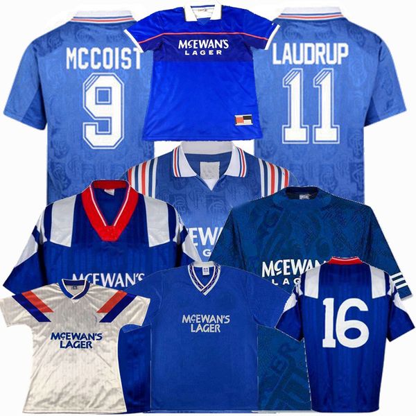 Rétro classique 1982 83 1987 88 1994 95 96 97 2008 09 Maillots de football des Rangers ALBERTZ LAUDRUP MCCOIST GASCOIGNE Maillot de football de Glasgow