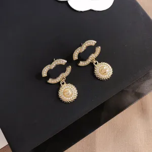 Boucles d'oreilles rondes de styliste rétro classique, bijoux avec lettres pour femmes, haute qualité, cadeaux de mariage et de noël, 8 styles