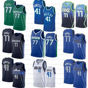 Retro klassieke Dirk Nowitzki Jersey Luka Doncic City basketbalshirts hereneditie