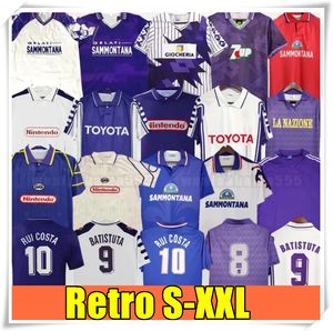 Sweat-shirt Retro Classic Fiorentina Soccer Jersey 1995 1996 1989 90 91 92 93 97 98 99 DUNGA BATISTUTA R.BAGGORETRO FIORENTINA CHANDE CHANDAL FUTBOL 1998 1999