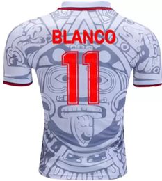 Retro voetbalshirts klassiek Mexico 1986 1994 1995 1998 BORGETTI HERNANDEZ CAMPOS futbol shirts BLANCO H.SANCHEZ tenues heren Maillots de voetbaltrui