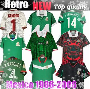 Retro Classic Mexico Soccer Jerseys 1970 1986 1994 1995 1996 1997 1998 1999 2006 2010 Borgetti Hernandez Campos Blanco H.Sanchez R.Marquez Football Shirt