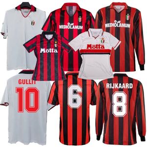 Maillots de football rétro classiques de Milan 1988 1989 1990 1991 1992 1993 1994 GULLIT BARESI Rijkaard VAN BASTEN MALDINI WEAH AC BAGGIO maillot de football