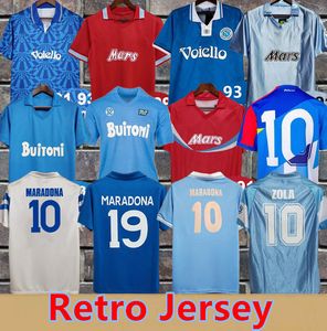 Retro klassieke Napoli voetbalshirts 86 87 88 89 90 91 92 93 MARADONA 1986 1987 1988 1989 1991 1992 1993 2013 2014 HAMSIK L.INSIGNE HIGUAIN lange heren Retro voetbalshirt