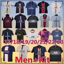 Retro klassieker Paris 18 19 20 21 Men Kit Soccer Jerseys N E Y M A R Jr Ververratti Di Maria Lavezzi Draxler Cavani Kimpembe Mbappe Matuidi Lucas voetbalshirt