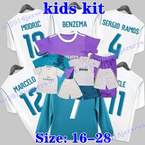 Rétro classique vrais maillots de football pour enfants 2011 12 16 17 18 BENZEMA MARCELO ISCO CARVAL BALE SERGIO RAMOS Madrids Ronaldo enfants garçons