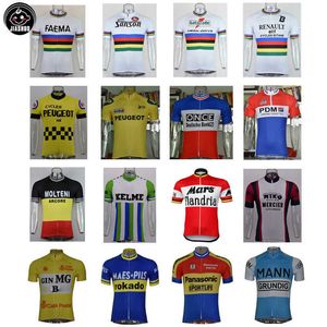 Rétro Classique New Mountain Road RACE Team Bike Maillot Cyclisme Tops Respirant Personnalisé Jiashuo Tous Choisit 4 Poches H1020