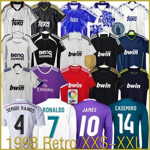 Retro ClassicReal Ronaldo Soccer Jerseys 1998 201417 18 Benzema Madrid Marcelo Isco Nacho Carvajal Asensio Bale Sergio Ramos Kroos Home Away de la tercera camisa de fútbol