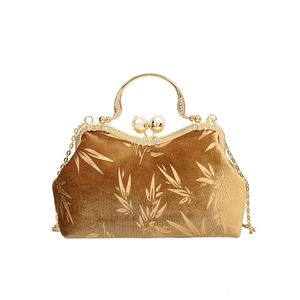 Clip rétro Mini sac à bandoulière sac à main mode velours Cheongsam concepteur femmes sac à main sacoche de luxe dames épaule 240307