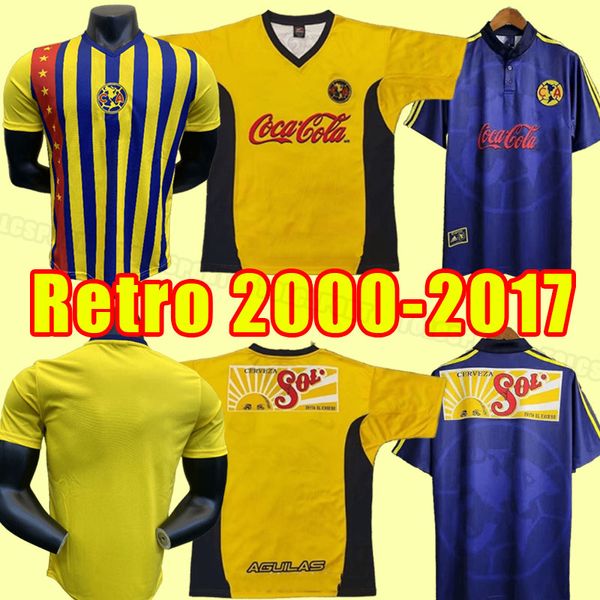 Maillots de football Retro Club America LIGA MX 90ème Chemises de football S.CABANAS ZAMORANO BRANDAO CHUCHO Hommes Uniformes 00 01 2004 2005 2006 2011 2012 2013 2001 2000