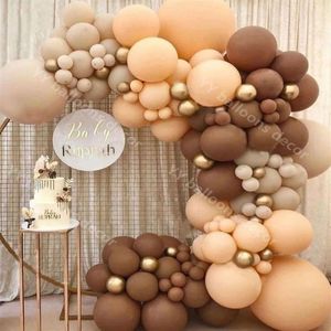 Rétro peau de café bricolage métal or Globs ballons guirlande arc KIT Latex anniversaire mariage bébé douche anniversaire fête décoration2992