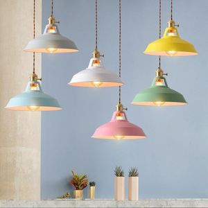 Retro Colorful lamp restaurant office building coffee shop Vintage Hanging Light lampshade Decorative lamps