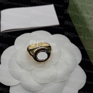 Retro koperen ringen mode klassieke 18K gouden dubbele letter vergulde ringen charme ringen met doospakket