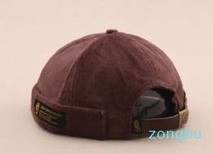 Casquette de motard Docker en velours côtelé rétro pour hommes, casquette de motard sans bords, tendance, chapeau hip hop d'automne