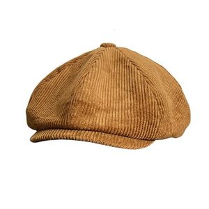 Retro corduroy sboy caps mannen Britse schilders hoeden herfst winter baretten zwarte platte pet hiphop baretten nc01 240520