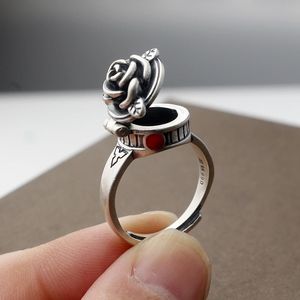Retro Creatief Ontwerp Rose Box Opening Verstelbare Ring Persoonlijkheid Dames Prachtige Elegante Sieraden