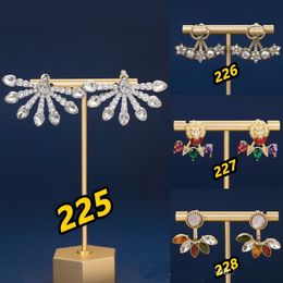 Retro Kristal Gekleurde Diamant Oorsteker Bloemen Waterdruppel Diamanten Oorbel Dames Feest Verjaardagscadeau Oorringen Sieraden Accessoires Met Originele Stofzak Box Supply