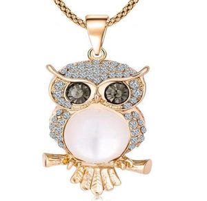 Retro Crystal Owl hanger 925 Silver ketting mode trui keten sieraden handgemaakte gelukkige amulet -geschenken voor haar vrouw231d8388003