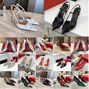 Merken Slingbacks Hoge hakken Loafers Sandalen Ballet Leerschoenen Stiletto Naakt Zwart Rode Pumps Gladiator Wandelpompen Dress schoenen met doos