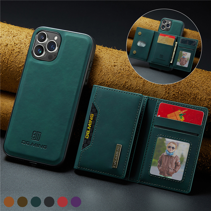 Retro abnehmbare magnetische Handyhülle für iPhone 15 14 13 12 Pro Max Samsung Galaxy Z Folding Fold3 Fold4 Fold5 S23 Ultra 5G Multiple Card Slot Leder Wallet Back Cover