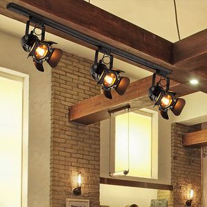 Retro E27 Track Light Spotlights Minimalist LED Ceiling Lamp Lighting Clothing Store Art Decoration Bar Shop Living Room
