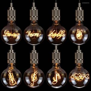 Retro Edison Bulb 4W 230V Love Home Filament Diy LED Spiral Warm gele verlichtingslampen voor decoratie