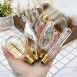 Retro Edison Bulb AC 220-240V Dimable ampoule Vintage Light ST45 C35 T20 gloeilamp