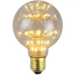 Retro Edison Bulb LED Gypsophila vuurwerklamp AC85-265V 3W E27 Meteoor douche Home Decoratie warm geel