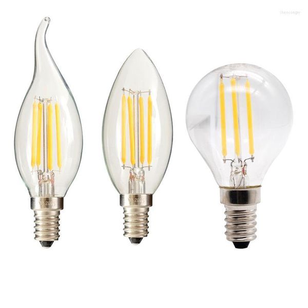 Rétro Edison LED Filament Ampoule Lampe AC 220 V-240 V Lumière C35/C35L/G45 Verre Bougie Vintage