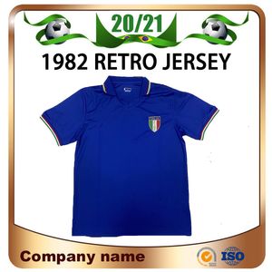 Maillot édition rétro 1982 Italie Accueil # 10 R.BAGGIO # 20 ROSSI Maillot de football # 6 GENTILE Man Uniformes de football de l'équipe nationale