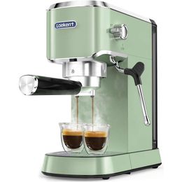 Retro -espresso -maker met Milk Frother STEAD STOM VOOR CAPPUCCINO EN LATTE - GROENE Coffee Machine - Perfect cadeau voor koffieliefhebbers